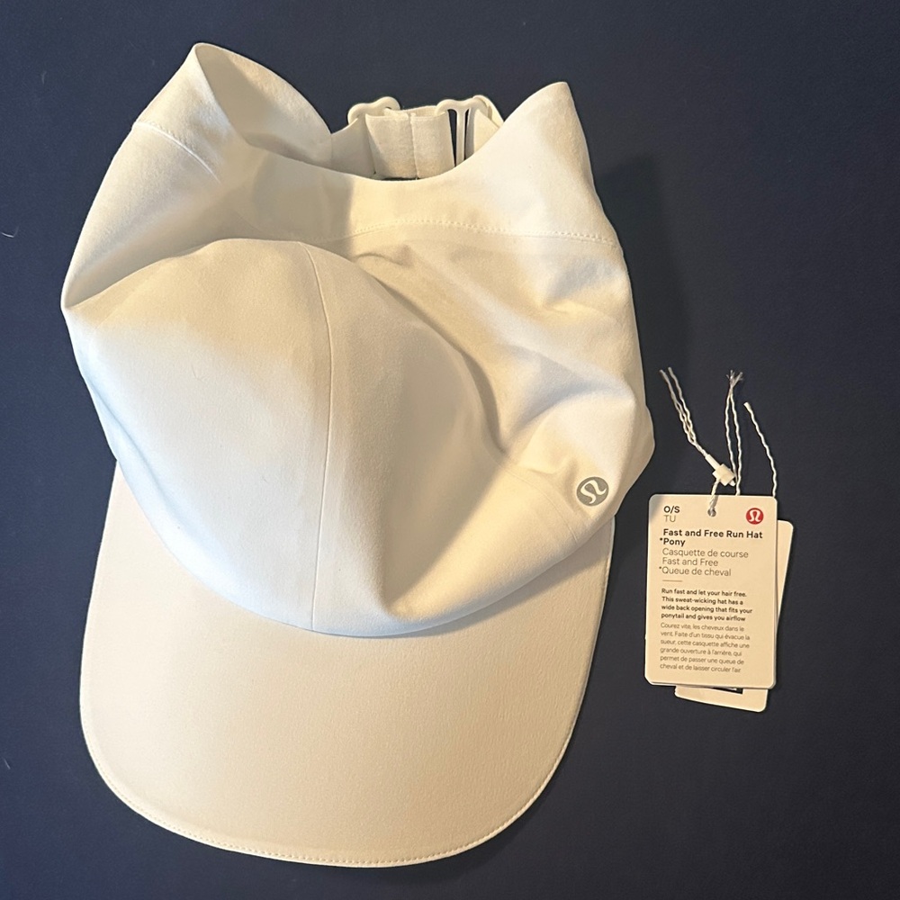 Lululemon White Fast and Free Ponytail Hat